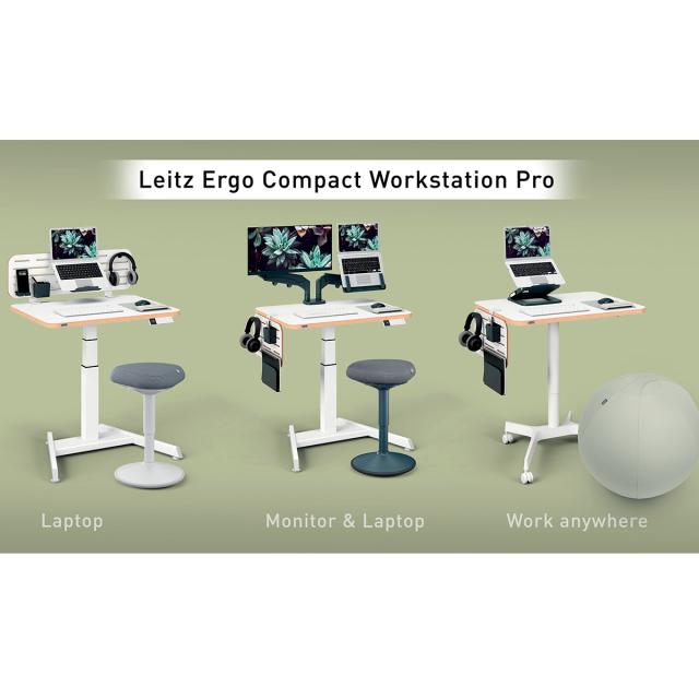 Scaun ergonomic Leitz Ergo, pozitie sezut/ in picioare, inaltime reglabila, gri-carbune