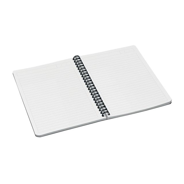 Caiet cu spira A5 Leitz Office, carton laminat FSC, 90f, dictando, rosu