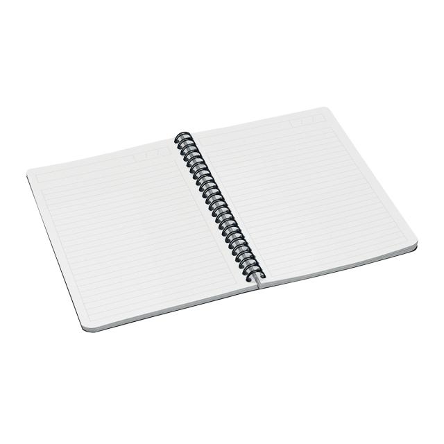 Caiet cu spira A5 Leitz Office, carton laminat FSC, 90f, dictando, verde
