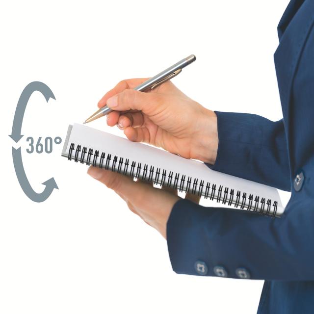 Caiet cu spira A5 Leitz Office, PP reciclabil FSC, 90f, matematica, rosu
