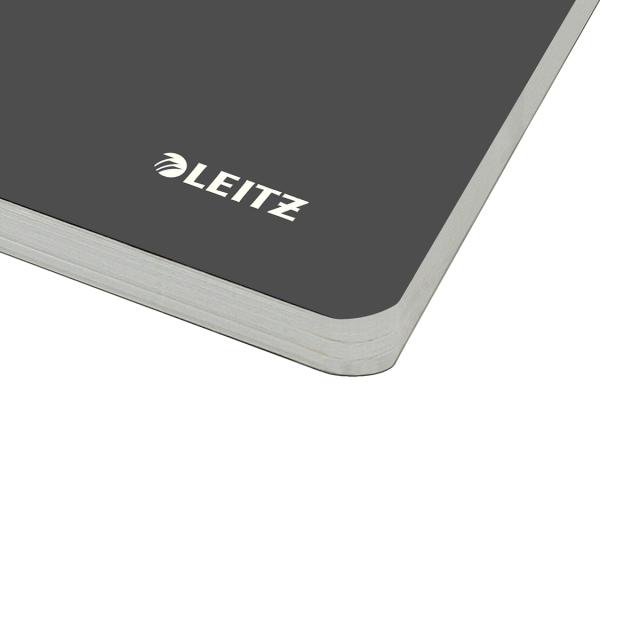 Caiet cu spira A5 Leitz Office, PP reciclabil FSC, 90f, matematica, rosu