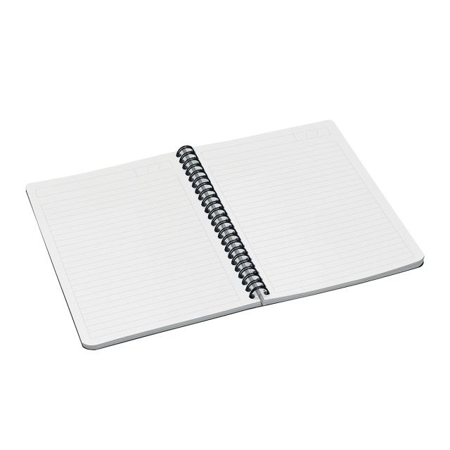 Caiet cu spira A5 Leitz Office, PP reciclabil FSC, 90f, dictando, rosu