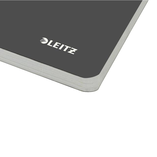 Caiet cu spira A5 Leitz Office, PP reciclabil FSC, 90f, dictando, verde