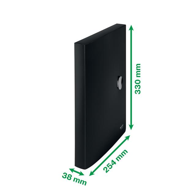 Mapa cu clip Leitz Recycle Jumbo, PP, partial reciclat, certificare Blue Angel, reciclabil, A4, 250 coli, negru