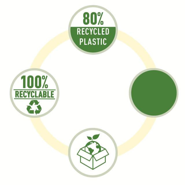 Mapa tip proiect Leitz Recycle, PP, partial reciclat, certificare Blue Angel, reciclabil, A4, 250 coli, negru