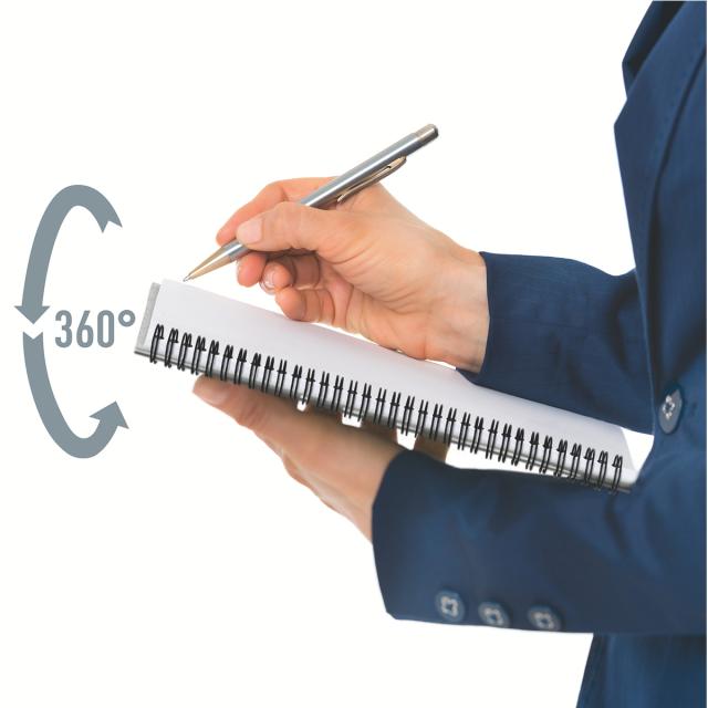 Caiet cu spira A4 Leitz Office, carton laminat FSC, 90f, matematica, verde