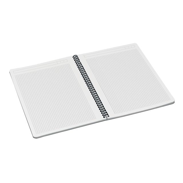 Caiet cu spira A4 Leitz Office, carton laminat FSC, 90f, dictando, rosu