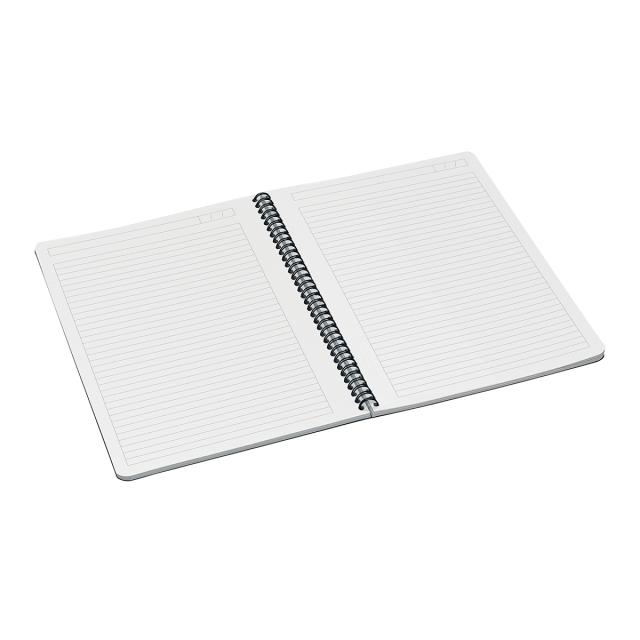 Caiet cu spira A4 Leitz Office, carton laminat FSC, 90f, dictando, verde