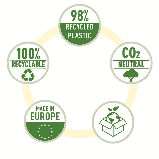 Suport vertical Leitz Recycle, pentru documente, PS reciclat, A4, negru