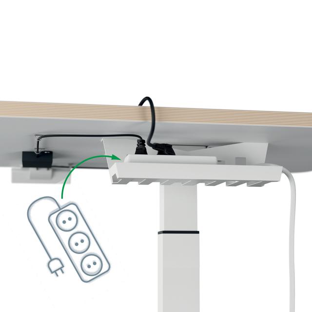 Birou ergonomic Leitz Ergo, electric, ajustabil pe inaltime, alb