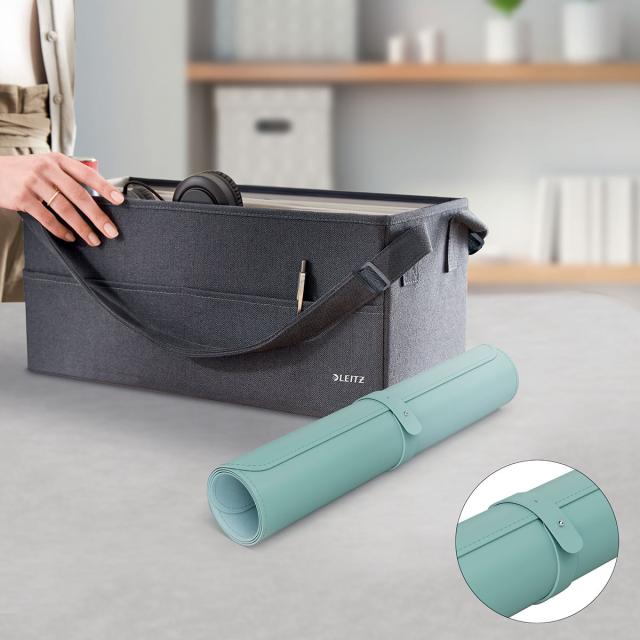 Mapa de birou Leitz, 80x40 cm, material textil, verde menta