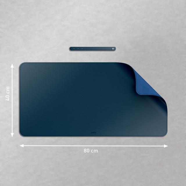 Mapa de birou Leitz, 80x40 cm, material textil, albastru-inchis