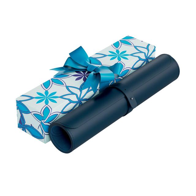 Mapa de birou Leitz, 80x40 cm, material textil, albastru-inchis