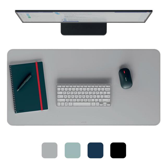 Mapa de birou Leitz, 80x40 cm, material textil, gri-pastel