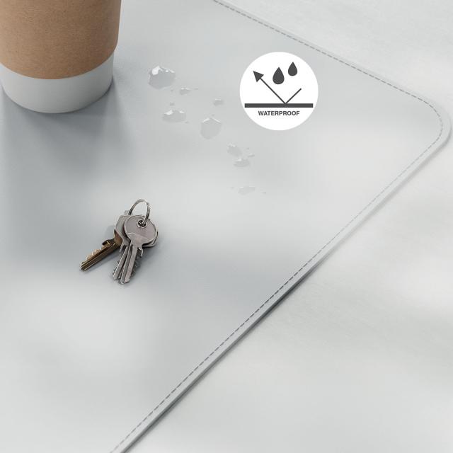 Mapa de birou Leitz, 80x40 cm, material textil, gri-pastel