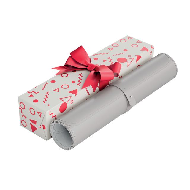 Mapa de birou Leitz, 80x40 cm, material textil, gri-pastel