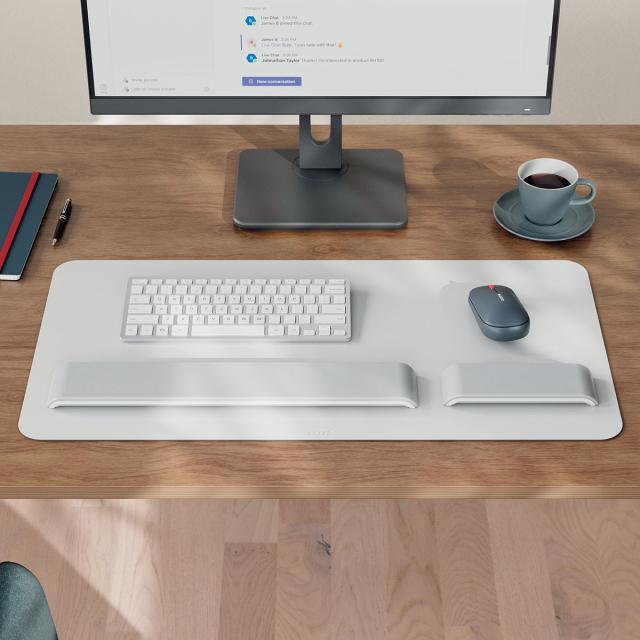 Mapa de birou Leitz, 70x36 cm, piele ecologica, material reciclat, gri-pastel