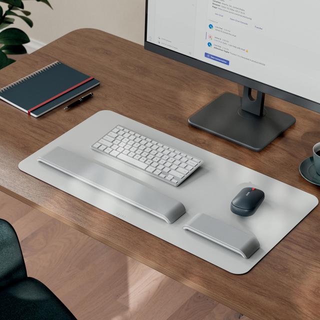 Mapa de birou Leitz, 70x36 cm, piele ecologica, material reciclat, gri-pastel