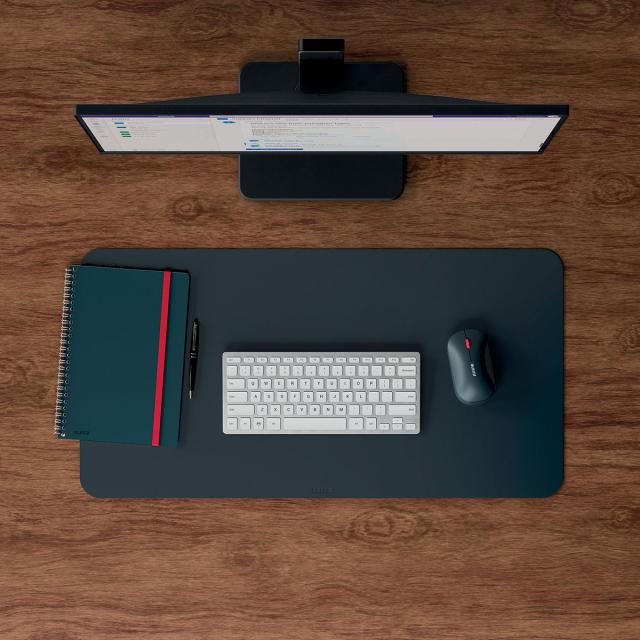 Mapa de birou Leitz, 70x36 cm, piele ecologica, material reciclat, gri-garbune