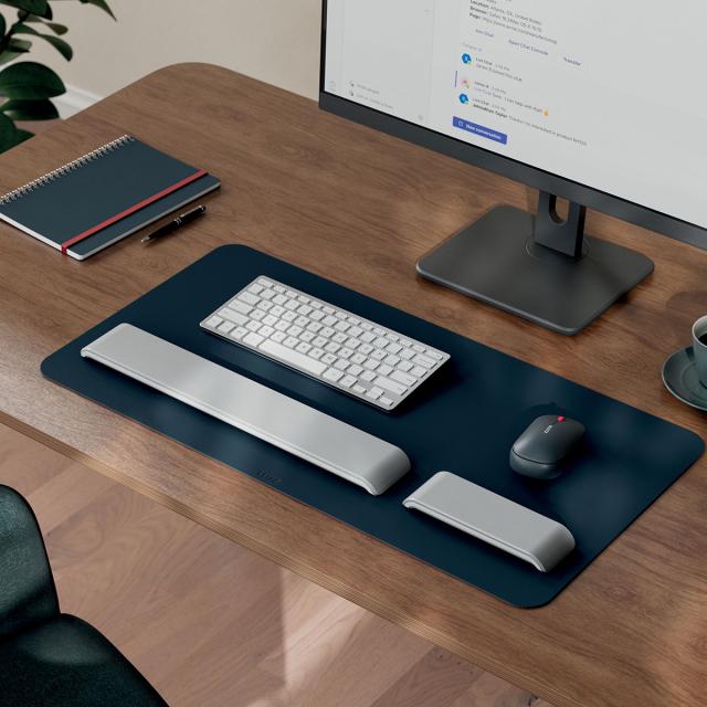 Mapa de birou Leitz, 70x36 cm, piele ecologica, material reciclat, gri-garbune