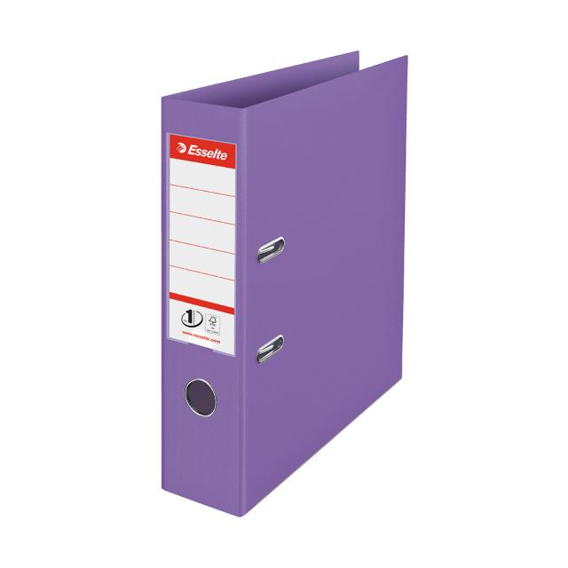 Biblioraft Esselte No.1 Power Colour'Breeze, PP/PP, partial reciclat, certificare FSC, A4, 75 mm, lavanda