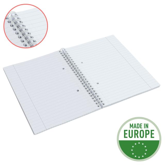 Caiet de birou Esselte Colour'Breeze, carton, reciclabil, certificare FSC, A5, 80 coli, cu spira, dictando, albastru 