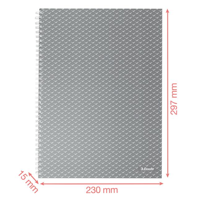 Caiet de birou Esselte Colour'Breeze, carton, reciclabil, certificare FSC, A4, 80 coli, cu spira, matematica, verde