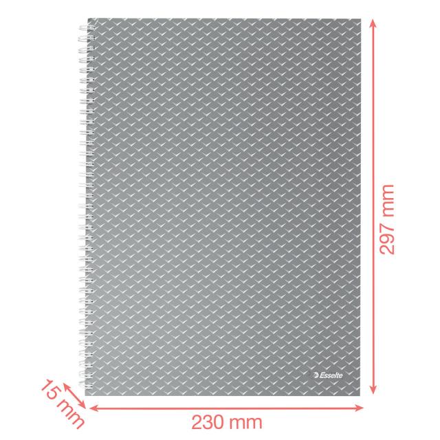 Caiet de birou Esselte Colour'Breeze, carton, reciclabil, certificare FSC, A4, 80 coli, cu spira, matematica, lavanda