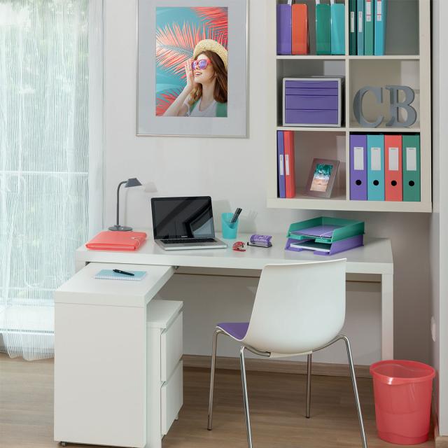 Caiet de birou Esselte Colour'Breeze, carton, reciclabil, certificare FSC, A4, 80 coli, cu spira, dictando, albastru 