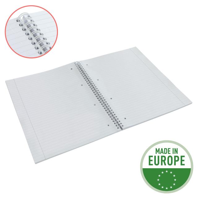 Caiet de birou Esselte Colour'Breeze, carton, reciclabil, certificare FSC, A4, 80 coli, cu spira, dictando, lavanda