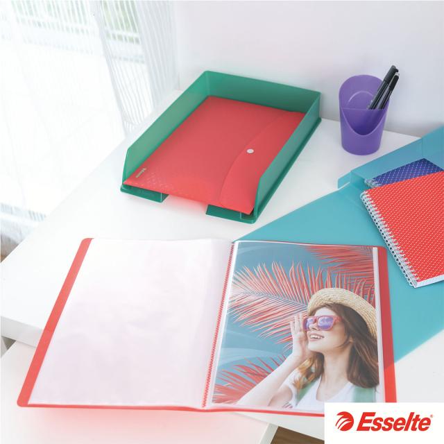 Caiet de birou Esselte Colour'Breeze, carton, reciclabil, certificare FSC, A4, 80 coli, cu spira, dictando, lavanda