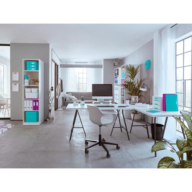 Suport instrumente de scris Leitz WOW, PS, cu amplificare sunet, culori duale, alb-mov