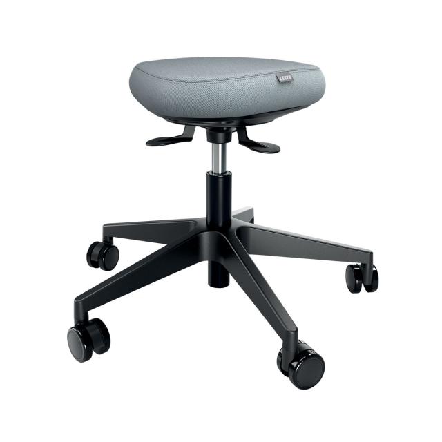 Scaun ergonomic Leitz Ergo, pozitie sezut/ in picioare, inaltime reglabila (47-60 cm), cu roti, sezut mobil, gri