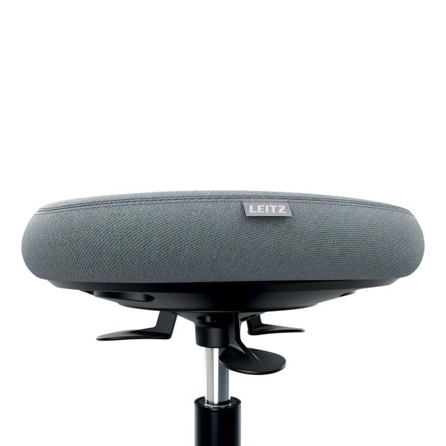 Scaun ergonomic Leitz Ergo, pozitie sezut/ in picioare, inaltime reglabila (47-60 cm), cu roti, sezut mobil, gri
