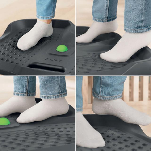 Covoras ergonomic Leitz Ergo, pentru picioare, anti-oboseala, negru