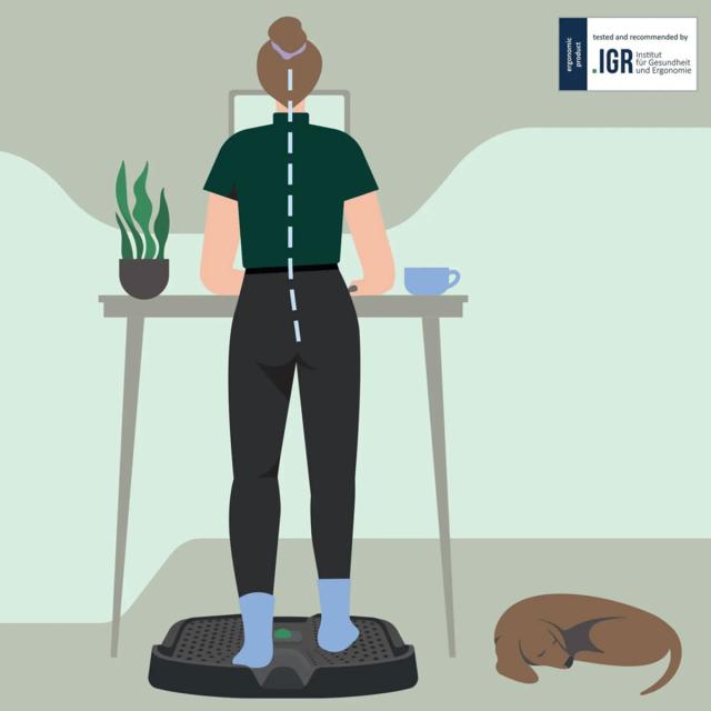 Covoras ergonomic Leitz Ergo, pentru picioare, anti-oboseala, negru