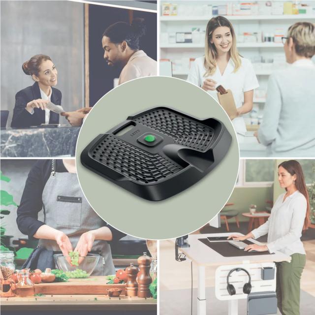 Covoras ergonomic Leitz Ergo, pentru picioare, anti-oboseala, negru