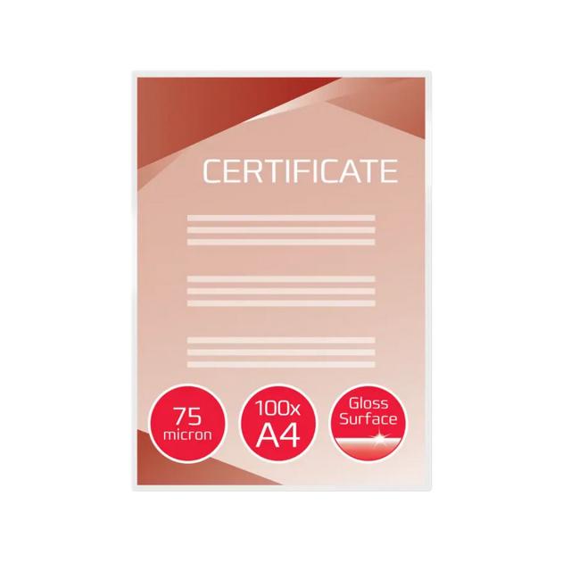 Folie laminare GBC, la cald, A4, 75 mic, 100 bucati/set