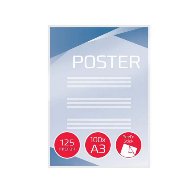 Folie laminare GBC, la cald, auto-adeziva, A3, 125 microni, 100 bucati/set
