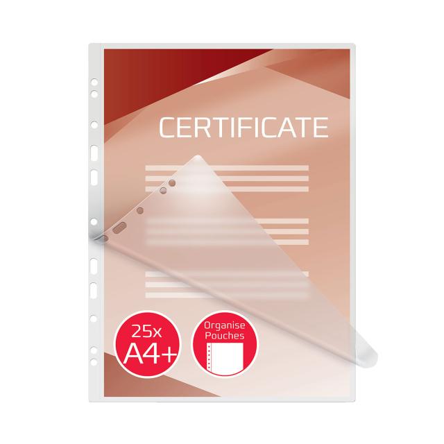Folie laminare GBC, la cald, pre-perforata, A4+, 75 mic, 25 bucati/set