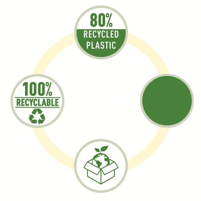 Mapa de protectie Leitz Recycle, cu capse, PP, partial reciclat, certificare Blue Angel, reciclabil, A4, 60 coli, negru