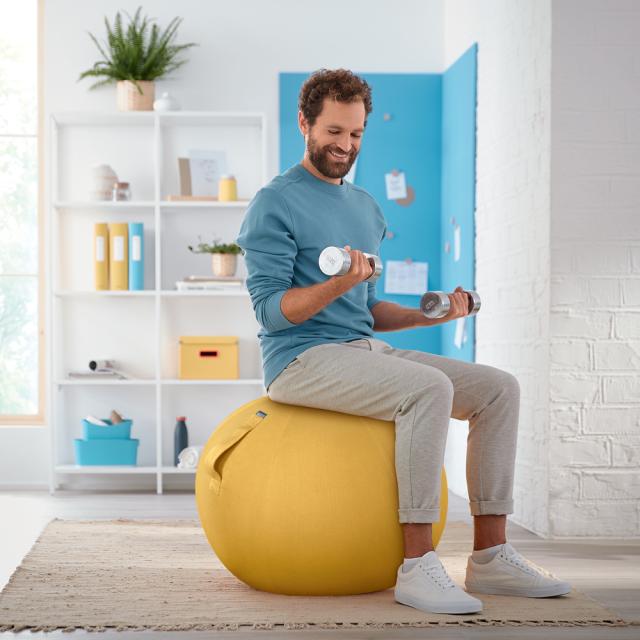 Minge ergonomica Leitz Ergo Cosy, pentru sezut sau fitness, galben chihlimbar