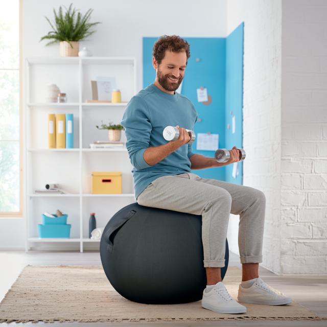 Minge ergonomica Leitz Ergo Cosy, pentru sezut sau fitness, gri antracit