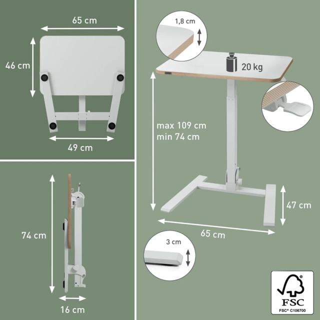 Birou ergonomic Leitz Ergo, pliabil, ajustabil pe inaltime pentru pozitia sezut/in picioare