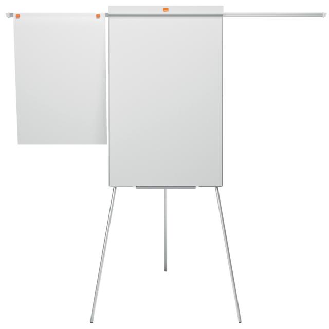 Flipchart NOBO Impression Pro, otel lacuit, brate extensibile si trepied, magnetic, include marker si tavita, alb