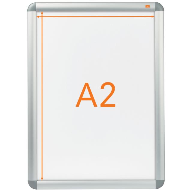 Rama pentru perete NOBO, aluminiu, cu clip, A2, gri