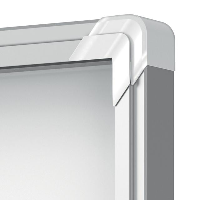 Avizier NOBO Premium Plus, exterior, otel emailat, 4x A4, cu usa si cheie, magnetic, alb