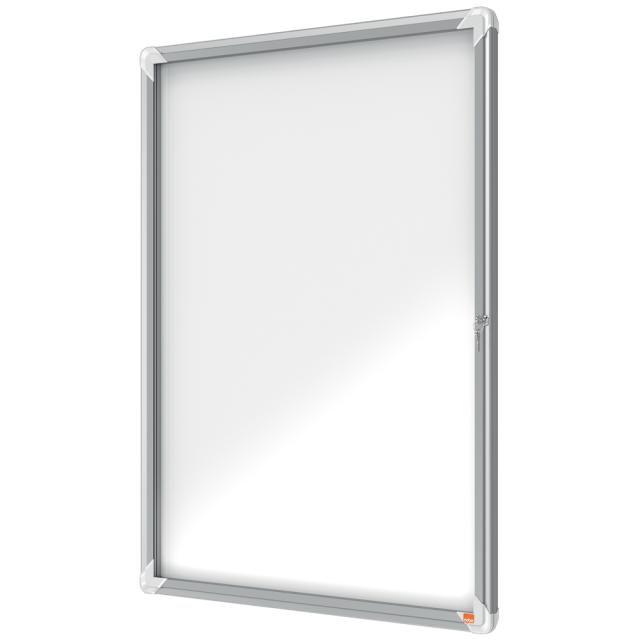 Avizier NOBO Premium Plus, exterior, otel emailat, 9x A4, cu usa si cheie, magnetic