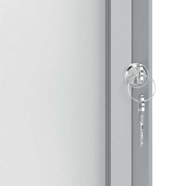 Avizier NOBO Premium Plus, exterior, otel emailat, 9x A4, cu usa si cheie, magnetic