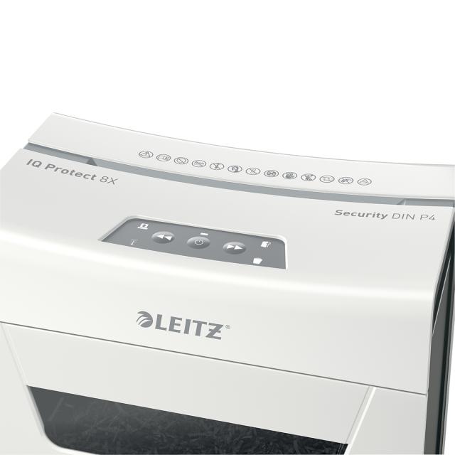 Distrugator documente manual Leitz IQ Protect 8X, P4, cross-cut, 8 coli